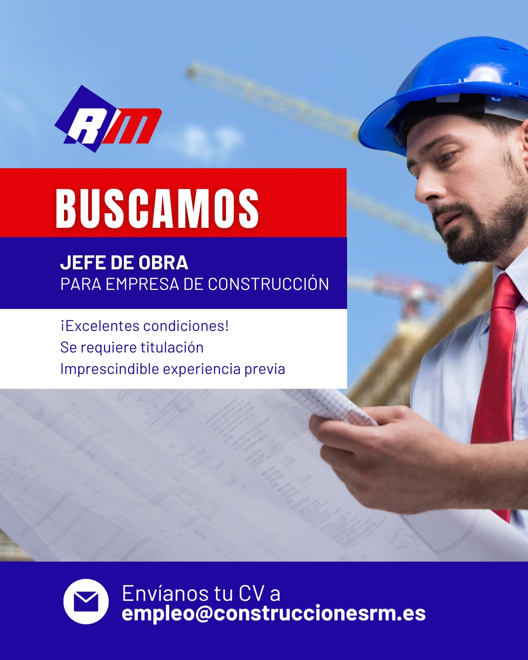 Buscamos jefe de oba con experiencia previa.